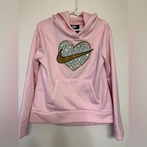 Nike Light Pink Kids Hoodie with White Swoosh Tag